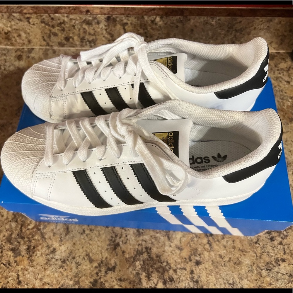adidas superstar leather sneakers